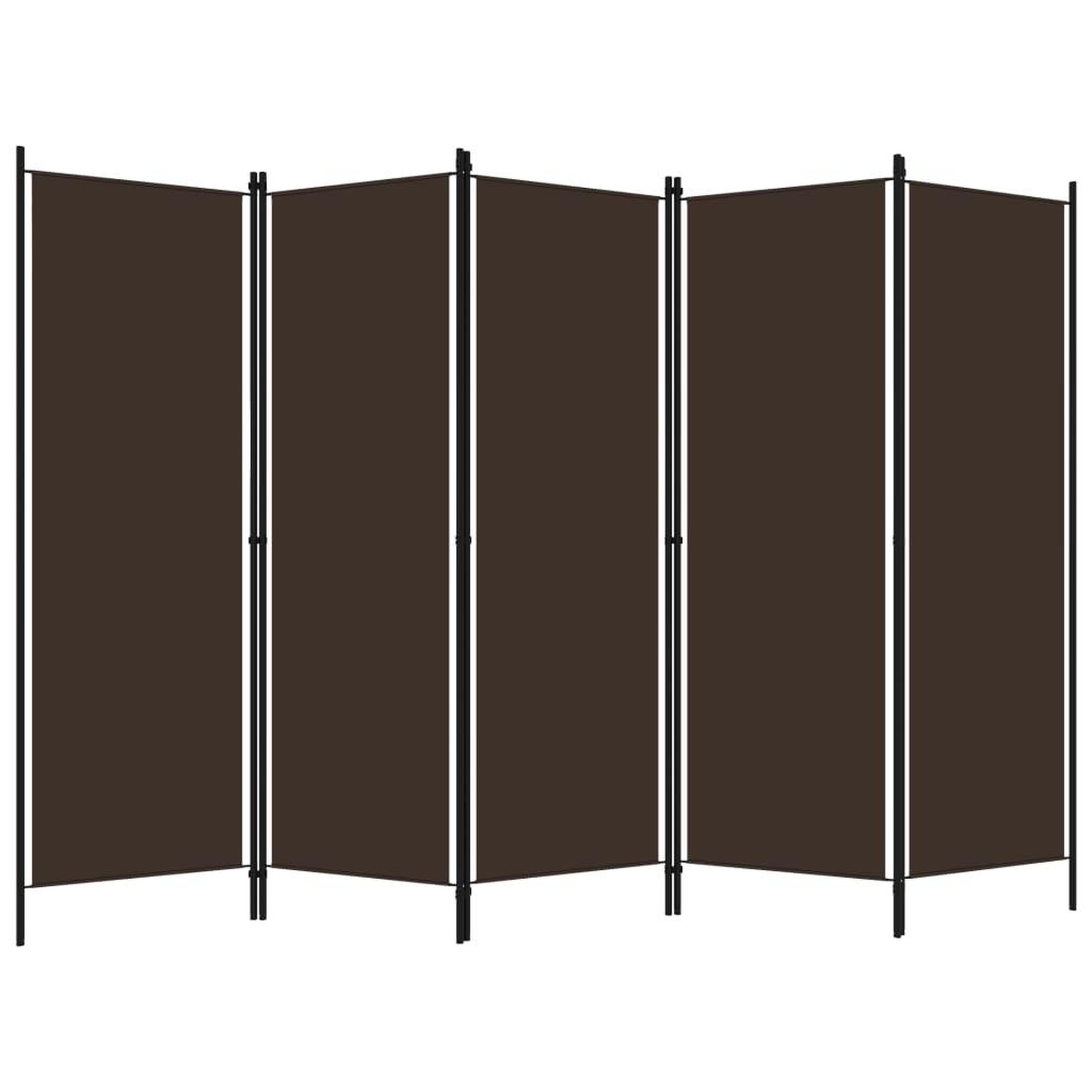 Voir la diapositive 2 : VIDAXL Cloison de separation 5 panneaux Marron 250x180 cm