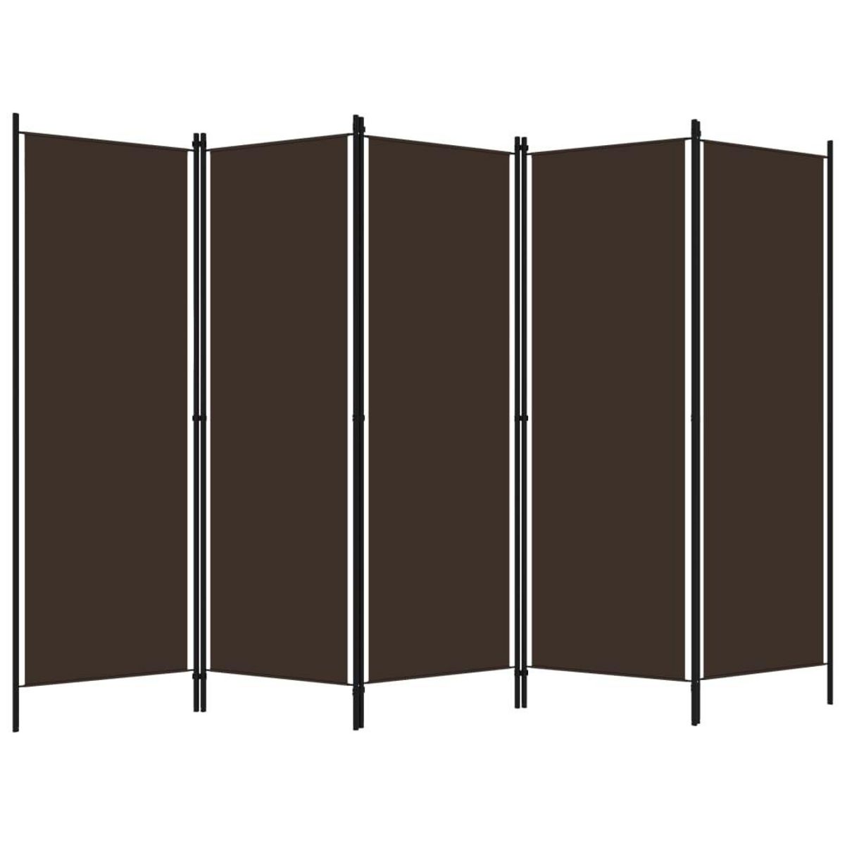 VIDAXL Cloison de separation 5 panneaux Marron 250x180 cm