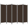 Voir la diapositive 2 : VIDAXL Cloison de separation 5 panneaux Marron 250x180 cm