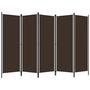 Voir la diapositive 2 : VIDAXL Cloison de separation 5 panneaux Marron 250x180 cm