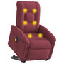Voir la diapositive 2 : VIDAXL Fauteuil inclinable de massage Rouge bordeaux Tissu