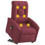 Voir la diapositive 2 : VIDAXL Fauteuil inclinable de massage Rouge bordeaux Tissu