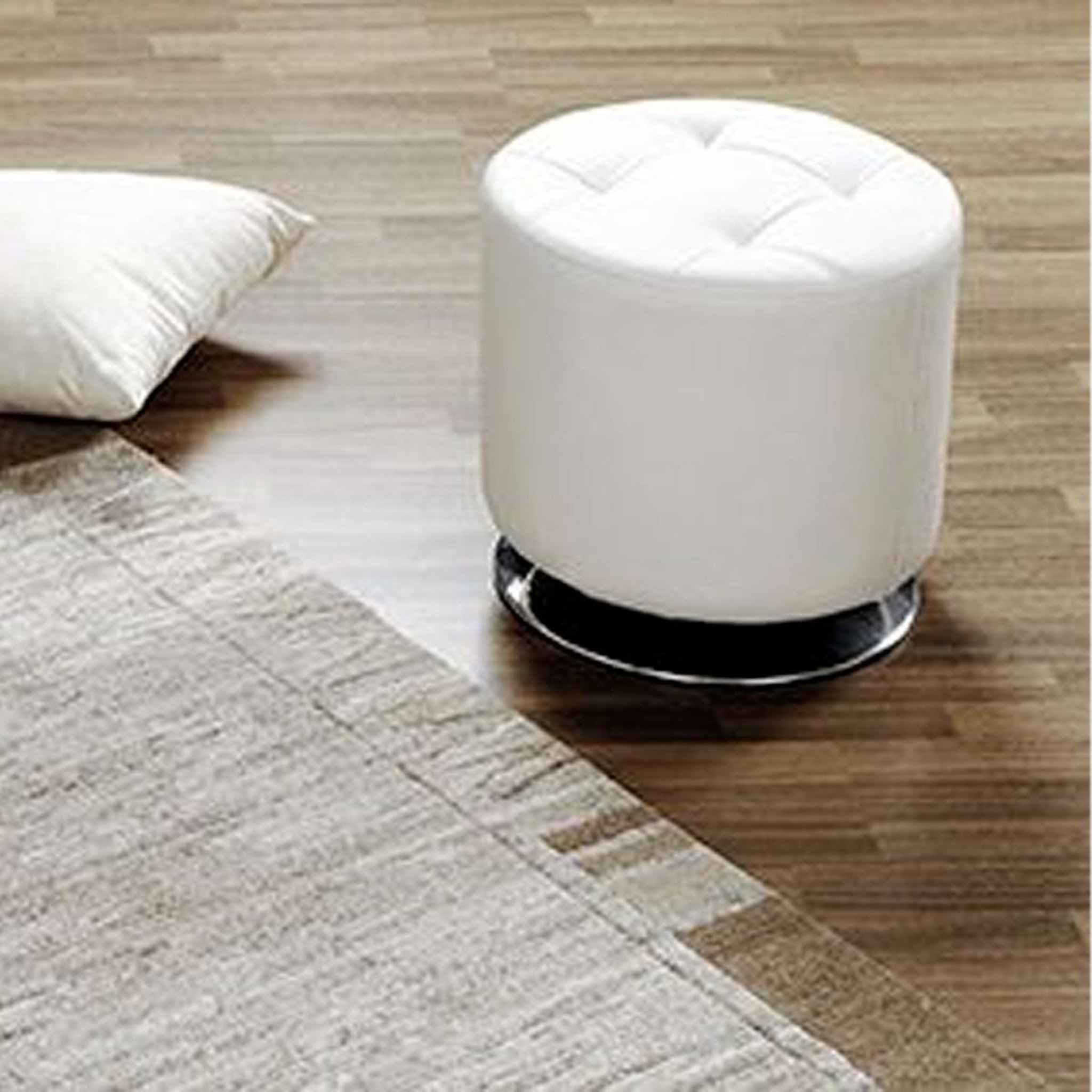 Voir la diapositive 2 : Paris Prix Pouf rond design  hava  40cm blanc