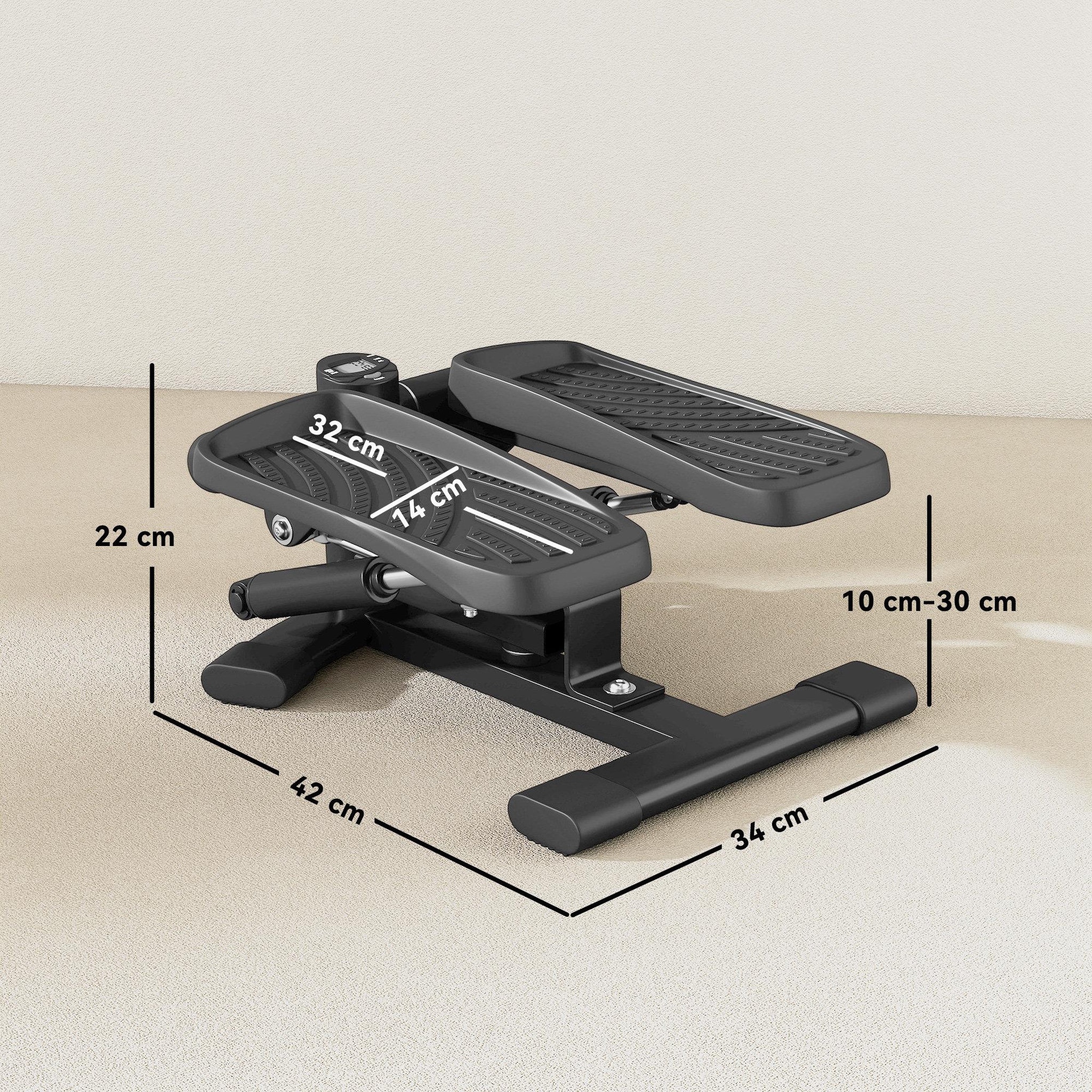 Voir la diapositive 3 : HOMCOM Mini stepper fitness disque de torsion 2 en 1 - écran lcd multifonction, hauteur réglable