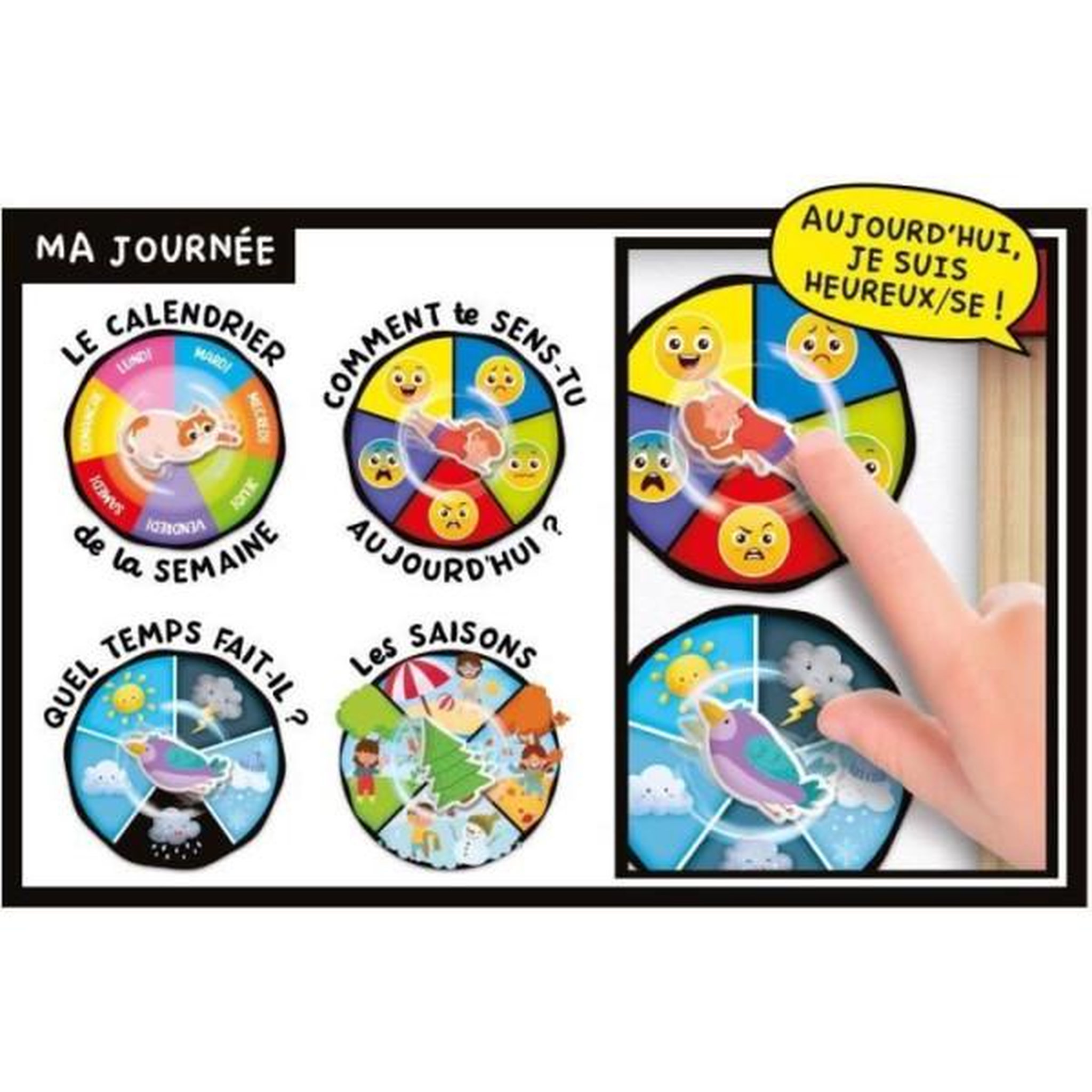 Voir la diapositive 4 : LISCIANI GIOCHI Tableau éducatif - LISCIANI - Montessori Pen - Super école - Activités journalieres - Roue des émotions - Écriture Montesso