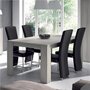 HAPPYMOBILI Table de salle à manger rectangulaire couleur chêne gris contemporaine CLAUDIA