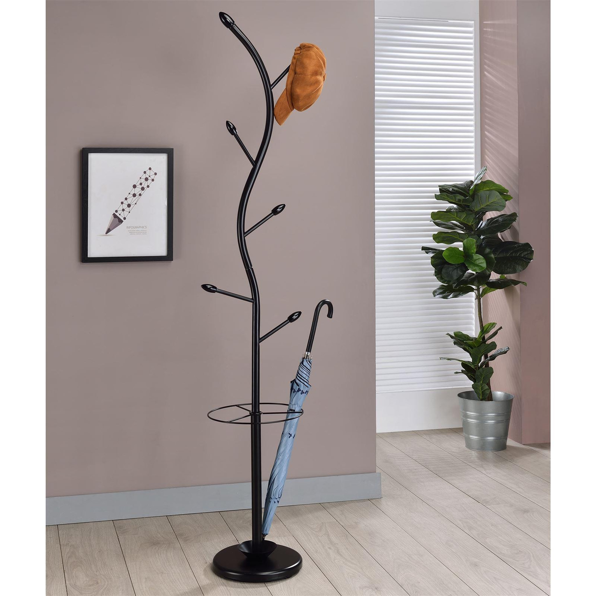 Voir la diapositive 2 : IDIMEX Porte-manteaux 6 crochets triana en métal et bois