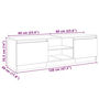 Voir la diapositive 6 : VIDAXL Meuble TV avec lumieres LED blanc brillant 120x30x35,5 cm
