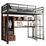 MERAX Lit mezzanine. Coloris disponibles : Noir