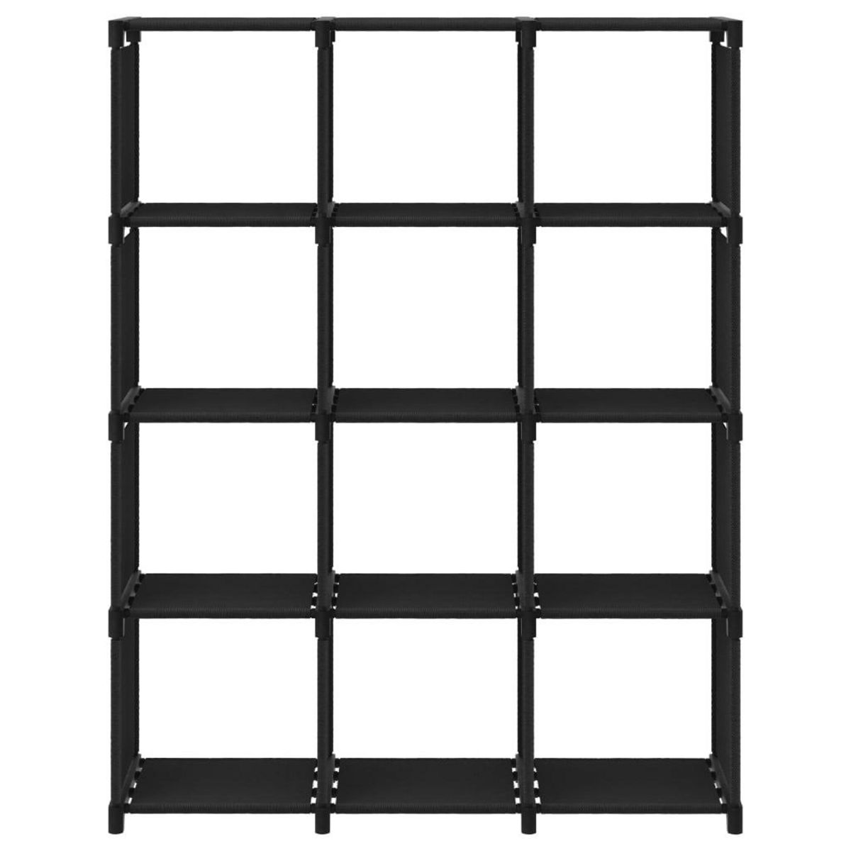 VIDAXL Etagere d'affichage 12 cubes Noir 103x30x141 cm Tissu