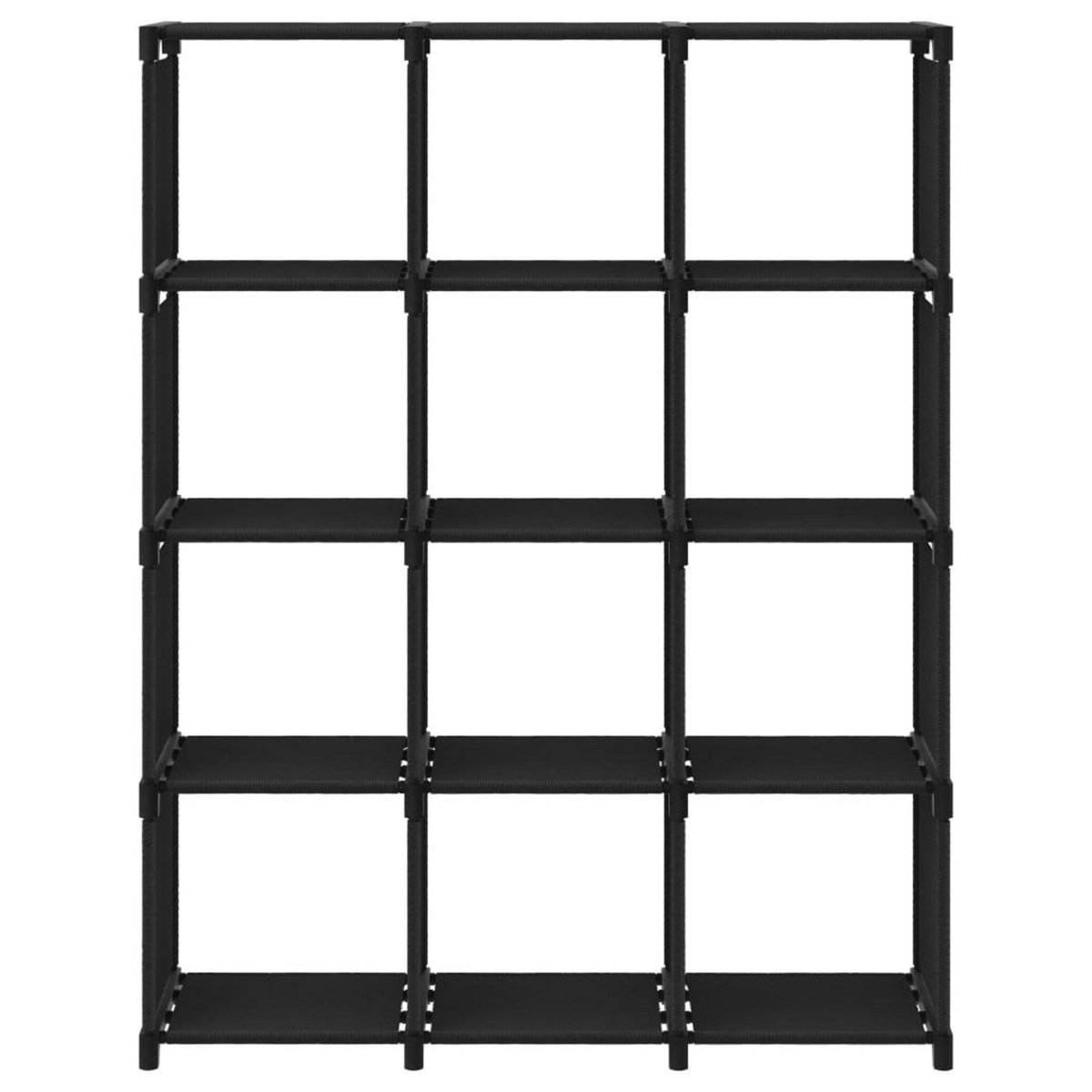 VIDAXL Etagere d'affichage 12 cubes Noir 103x30x141 cm Tissu