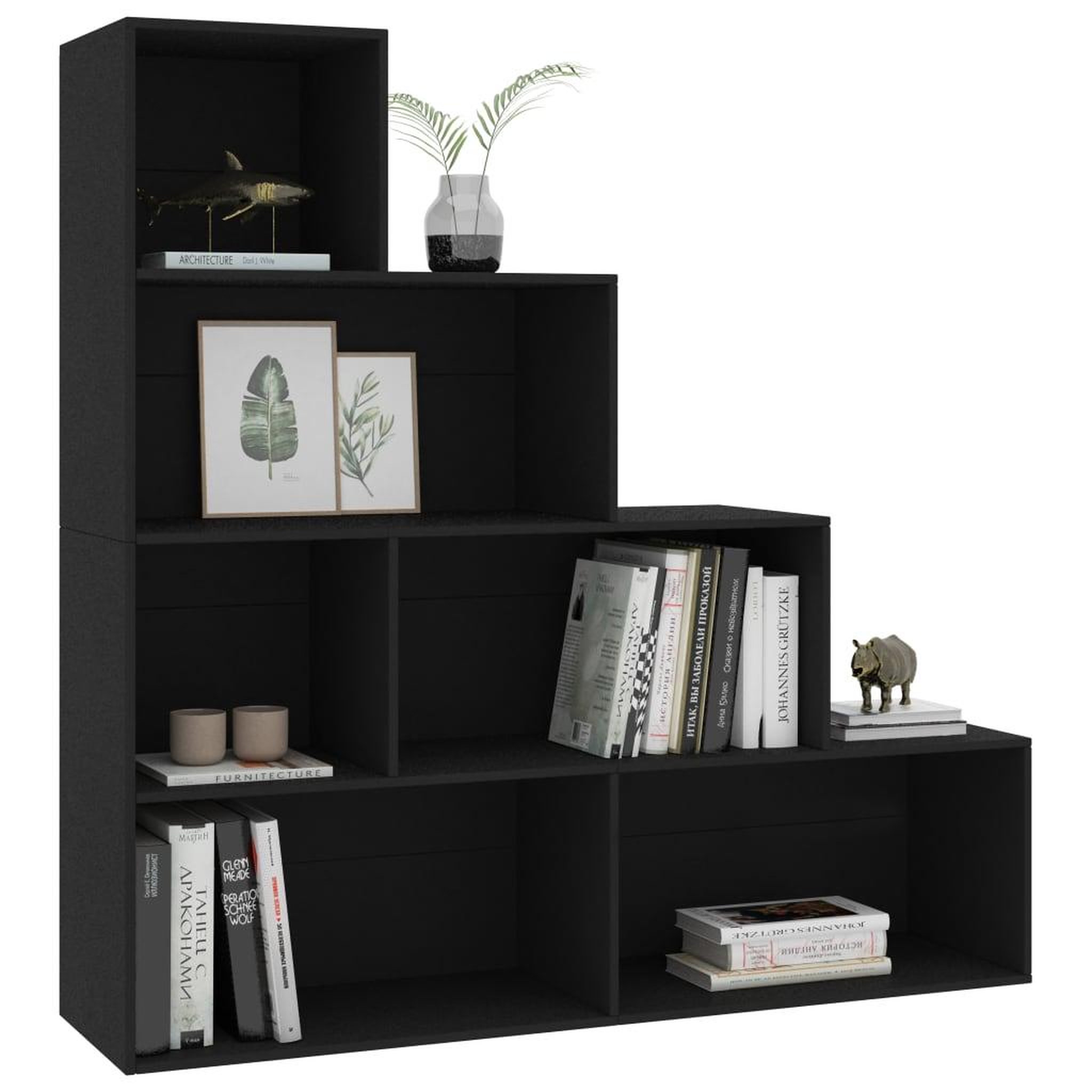 Voir la diapositive 3 : VIDAXL Bibliotheque/Separateur de piece Noir Bois d'ingenierie