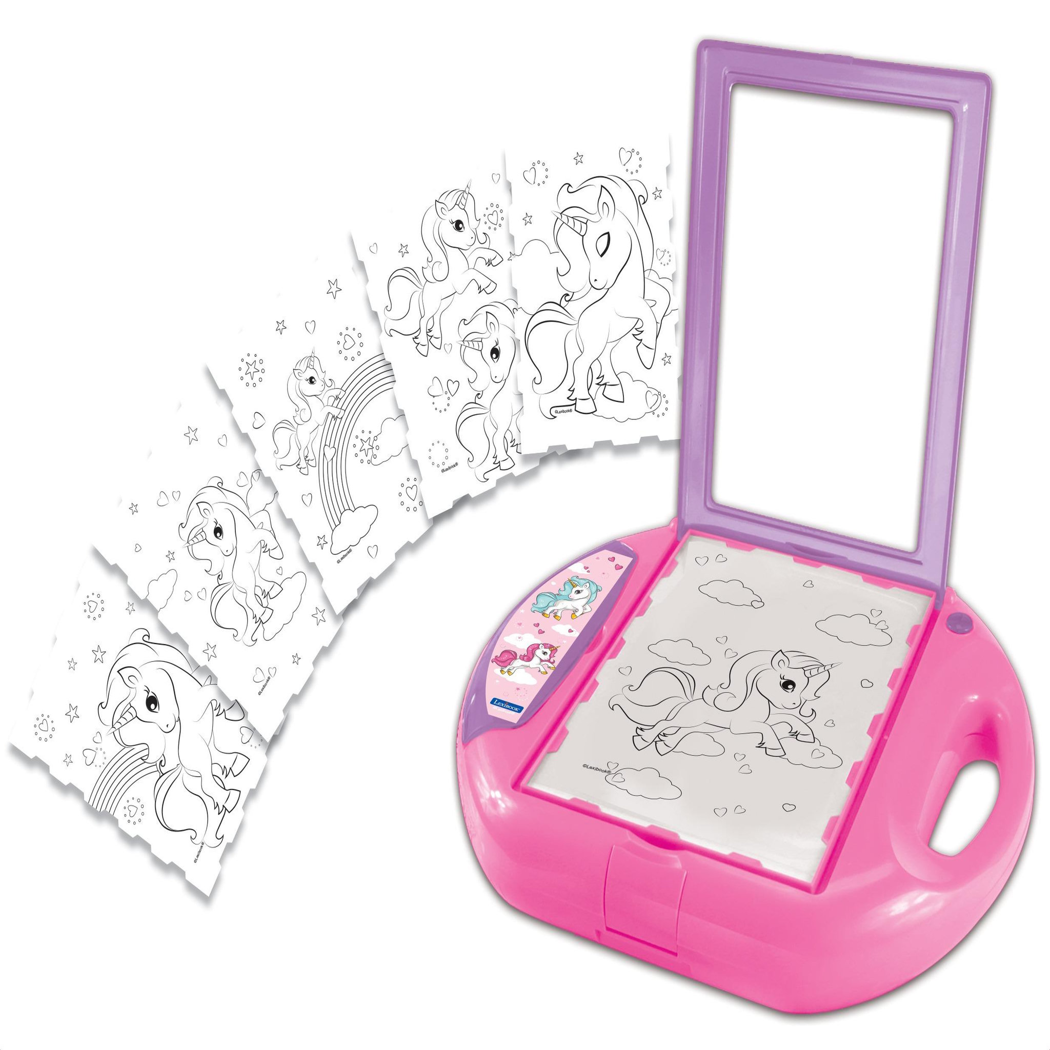 Voir la diapositive 3 : Lexibook Projecteur à dessin Licorne avec modèles et tampons