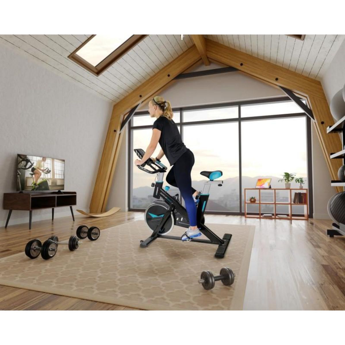SPARRAW Vélo Spinning SUPER SPRINTER - Exercice bike avec roue d'inertie 18Kg - Cardio et Fitness training