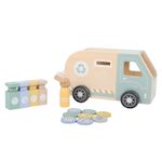 ELINELI Véhicule éveil camion poubelle en bois