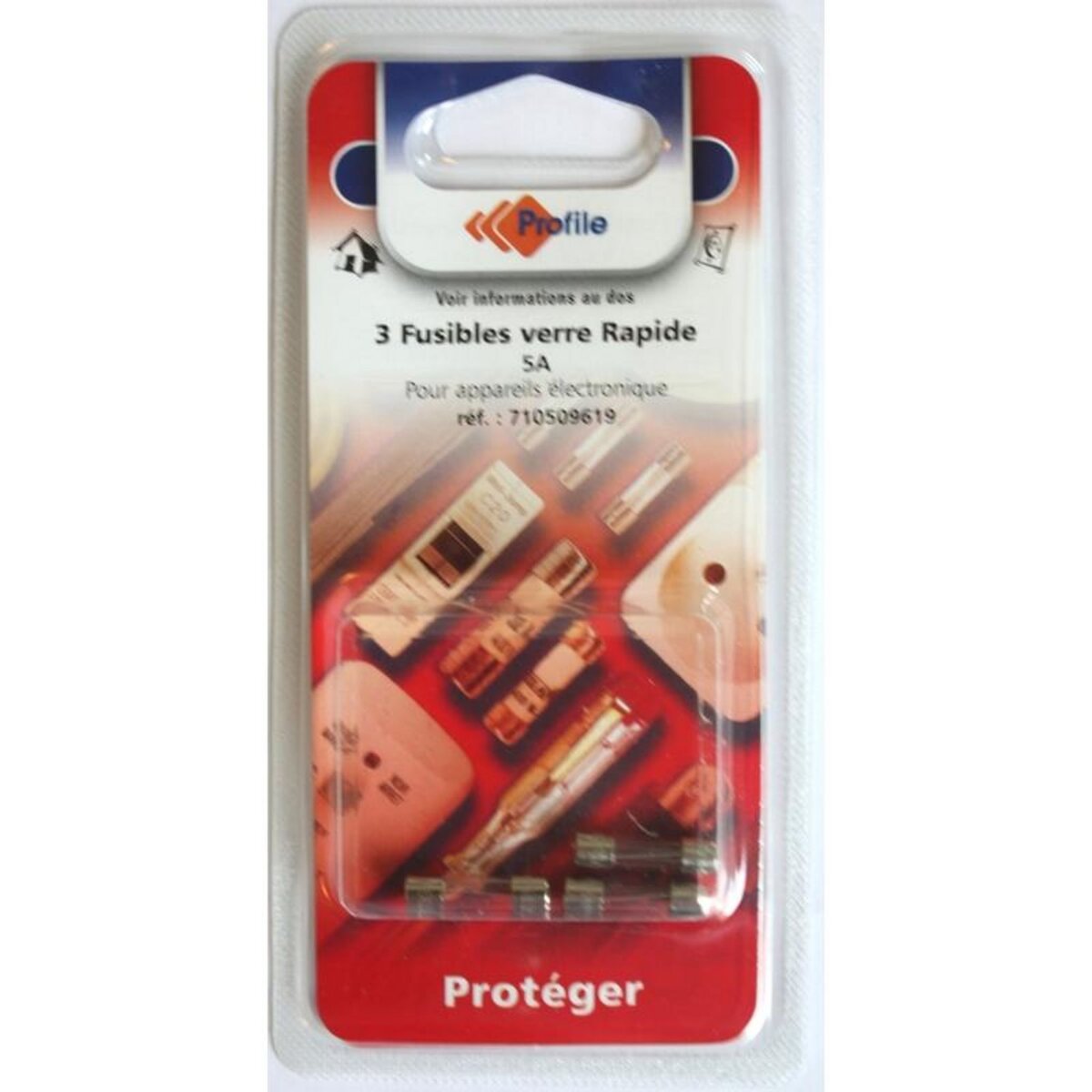 Profile 3 fusibles verre rapide 5A