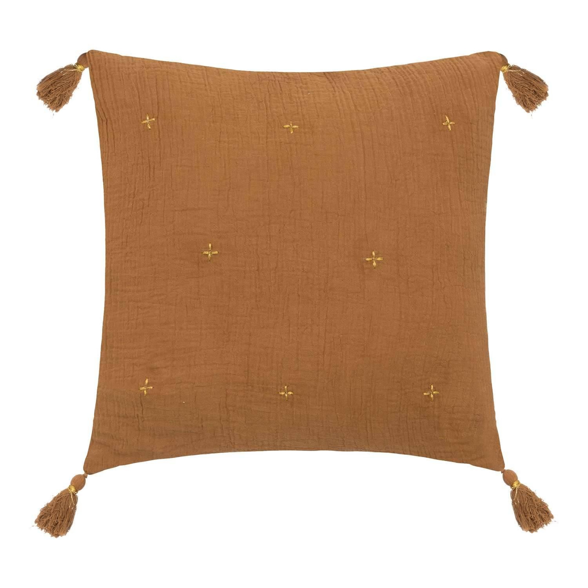 ATMOSPHERA Coussin de chaise brodé rectangulaire starke. Coloris disponibles : Gris, Bleu