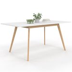 ID MARKET Table scandinave extensible rectangle INGA 4-8 personnes blanche 120-160 cm