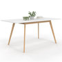 Voir la diapositive 1 : ID MARKET Table scandinave extensible rectangle INGA 4-8 personnes blanche 120-160 cm