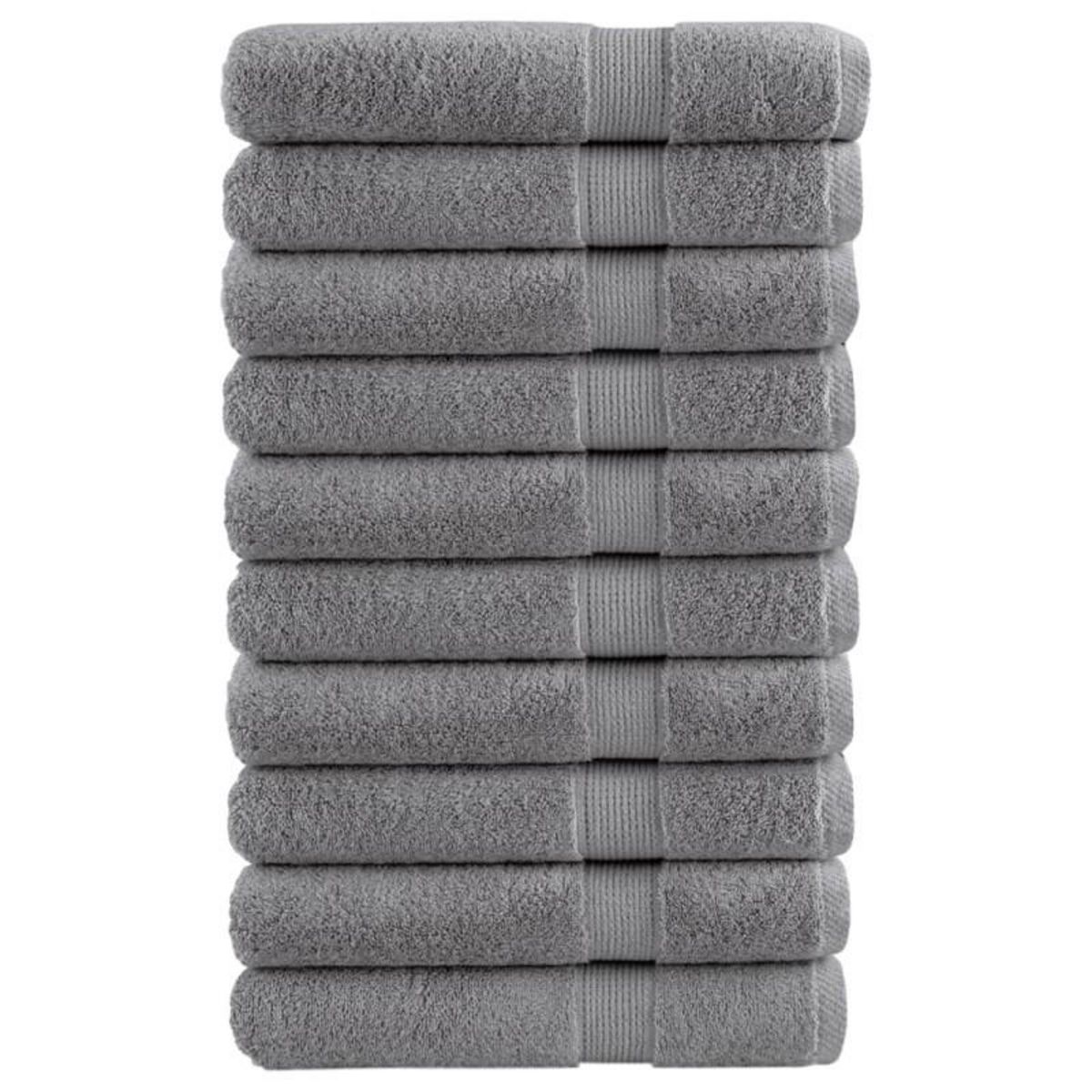 VIDAXL Serviettes de sauna de qualité supérieure SOLUND 10 pcs gris