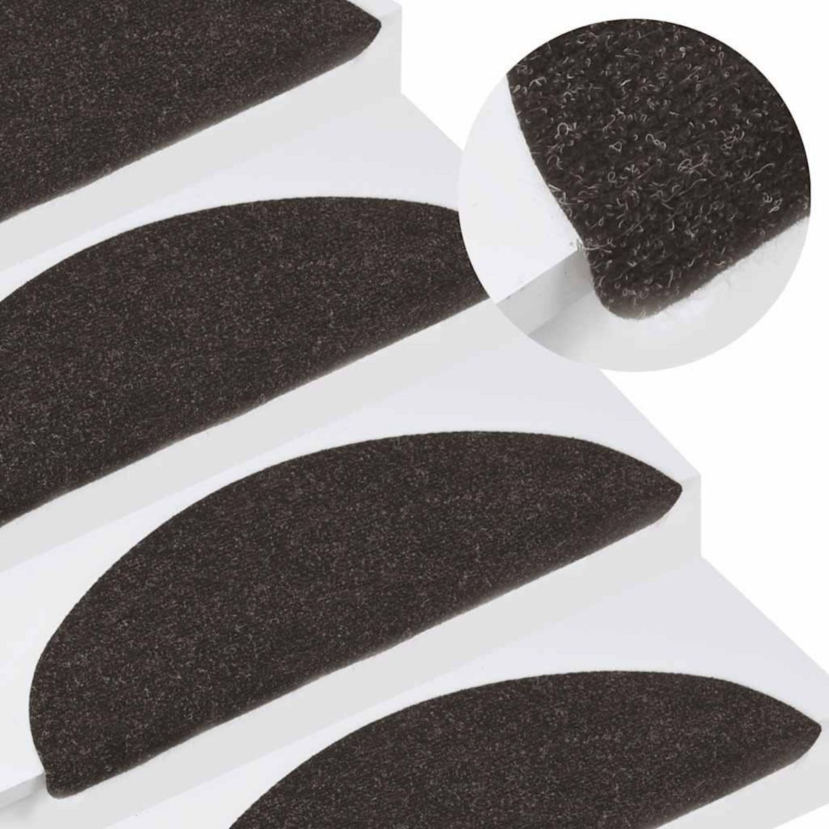 VIDAXL Tapis d'escalier auto-adhesifs 30 pcs noir 56x17x3 cm