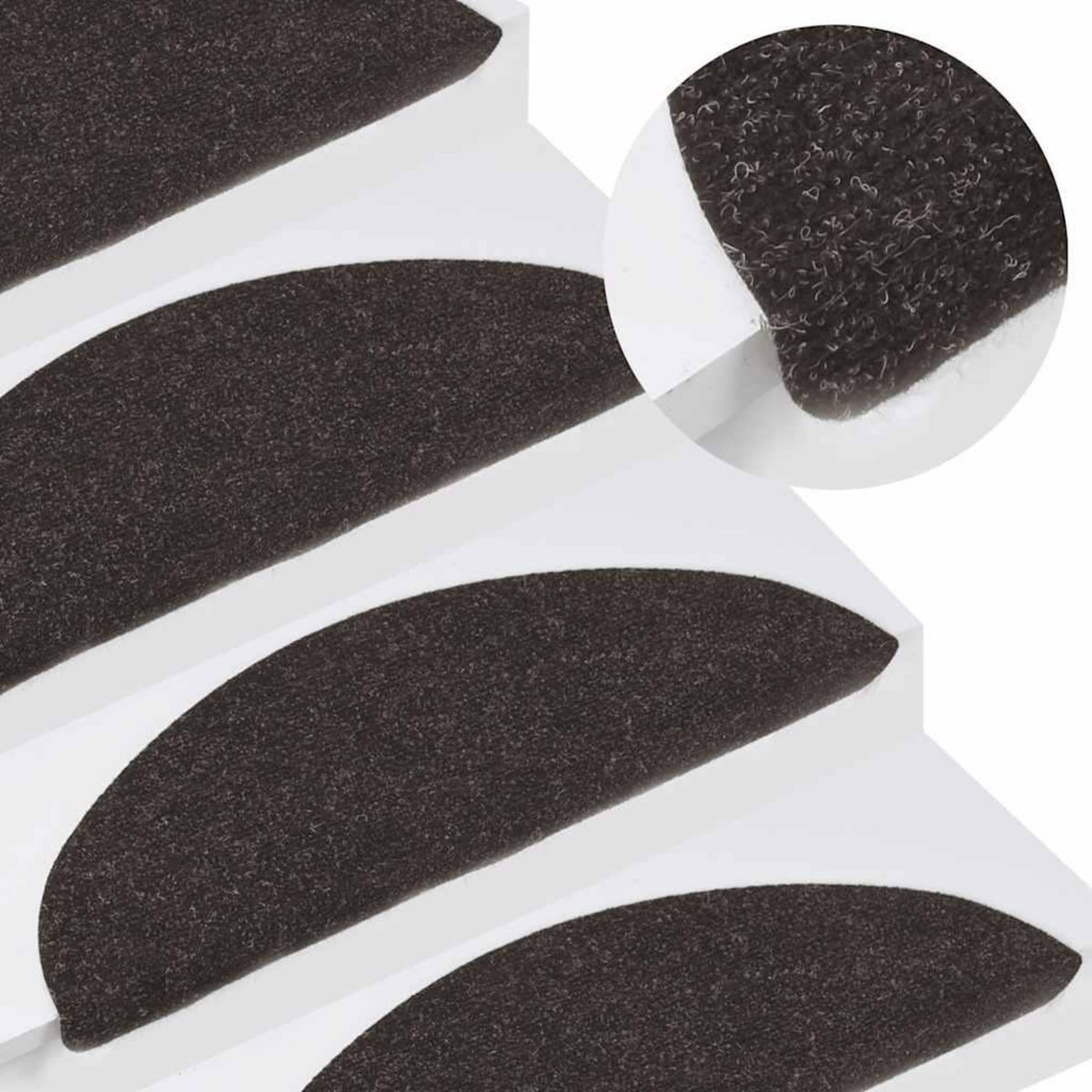 VIDAXL Tapis d'escalier auto-adhesifs 30 pcs noir 56x17x3 cm