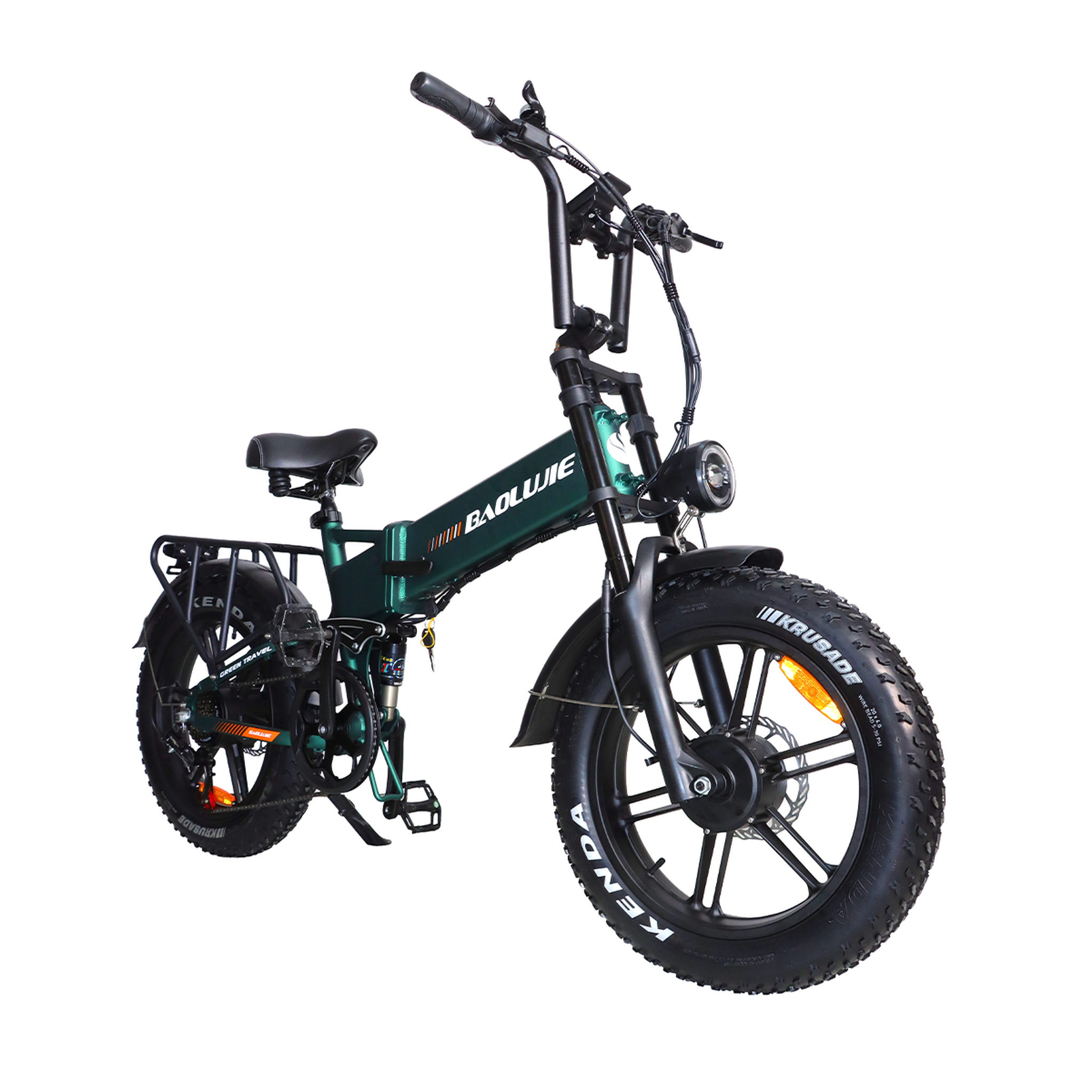 Voir la diapositive 5 : BAOLUJIE Vélo électrique pliable à gros pneus baolujie d2, 960 wh, tout suspendu, vert