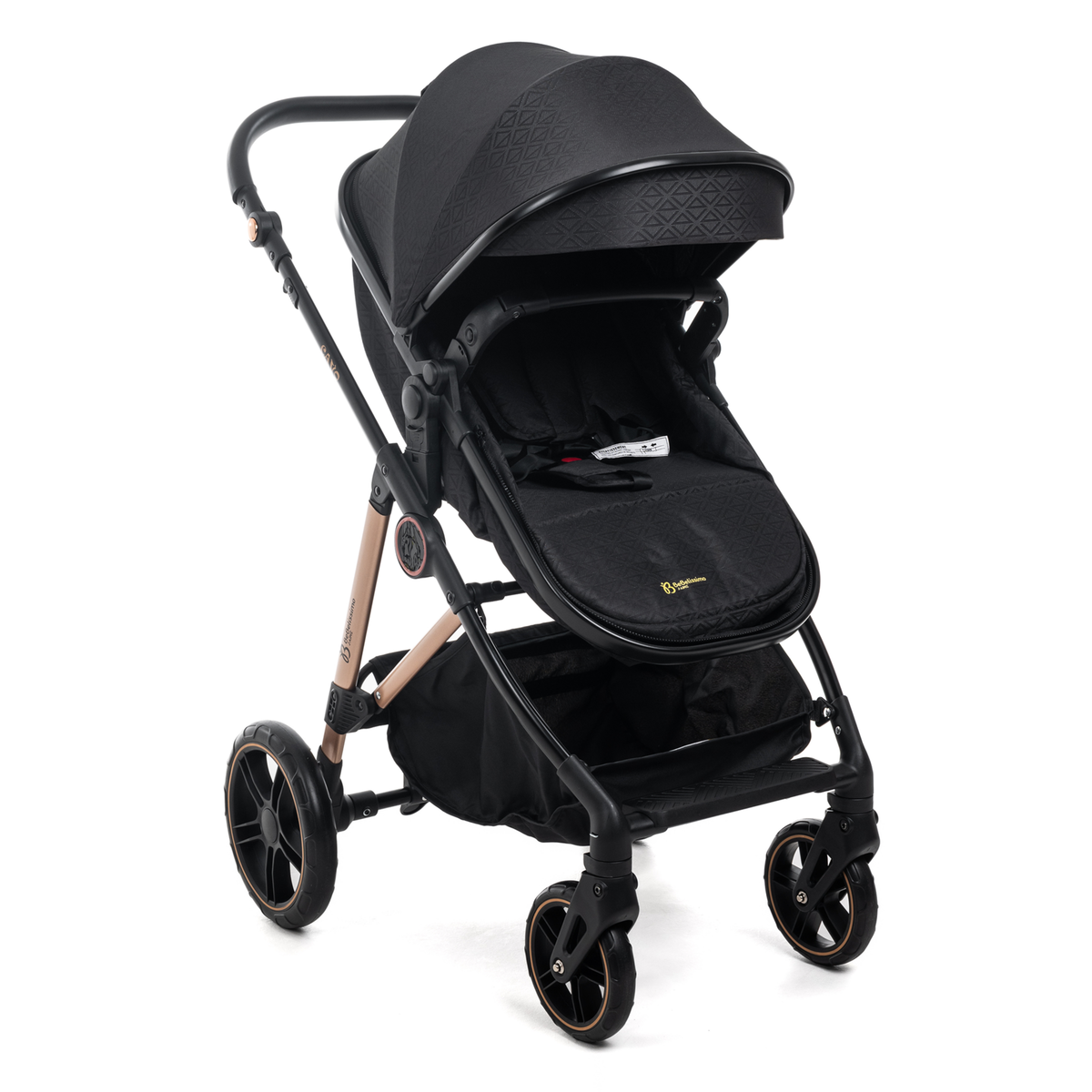 BEBELISSIMO BEBELISSIMO - Poussette combinée trio 3 en 1 - siège auto 0+ CAVO – nacelle – dès la naissance – jusqu'à 22kg - noir