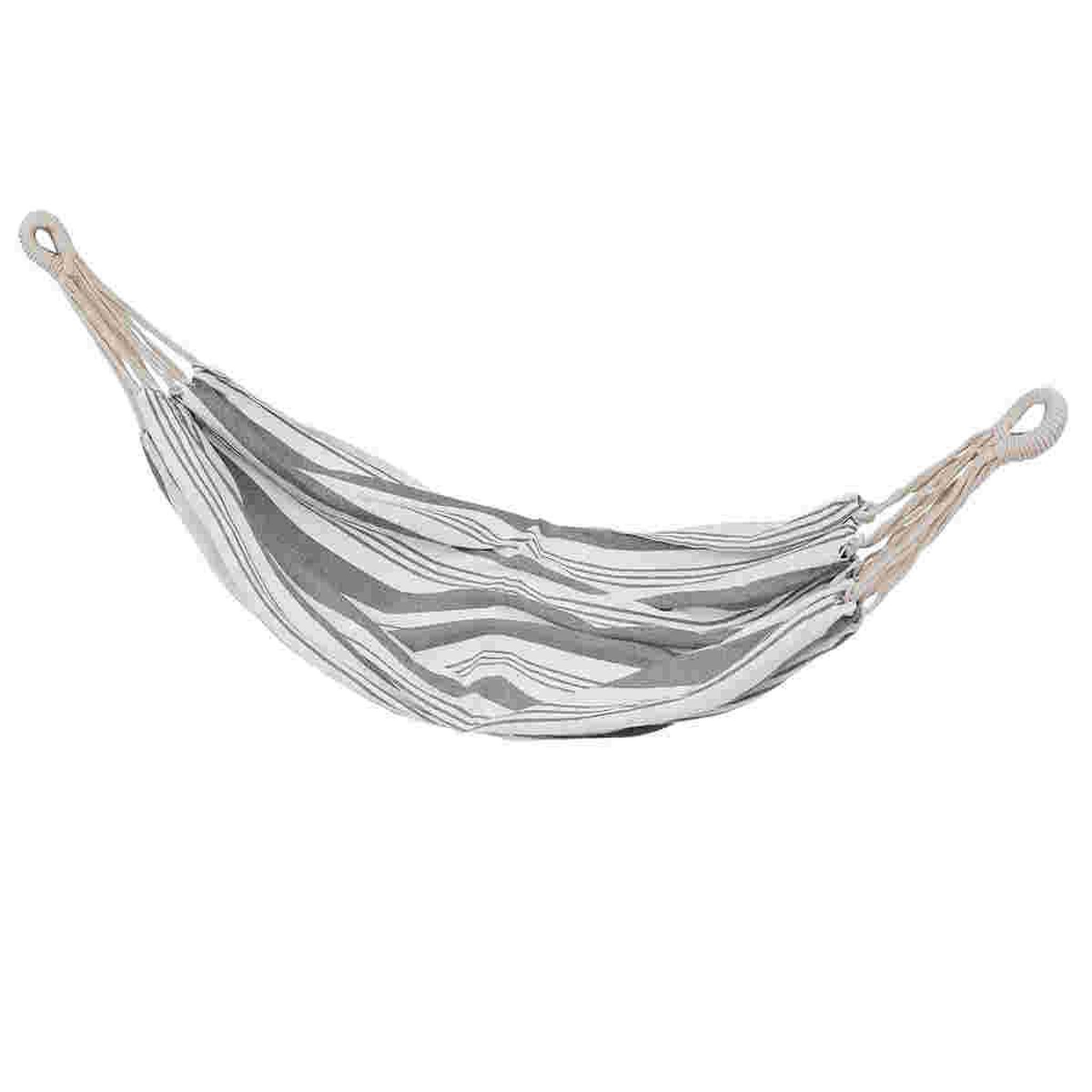 Voir la diapositive 2 : HESPERIDE Toile hamac coton à rayures Elozio Gris - Hespéride