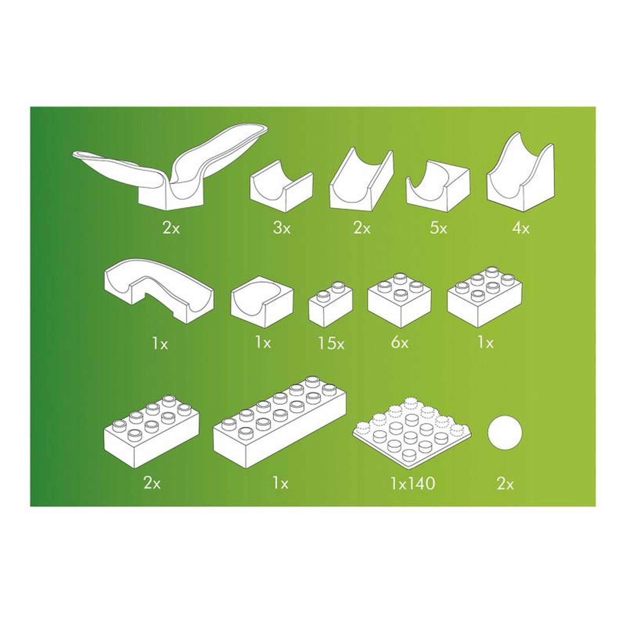 Voir la diapositive 3 : HUBELINO Hubelino Knikerbaan Extension Set Swing, 46dlg.