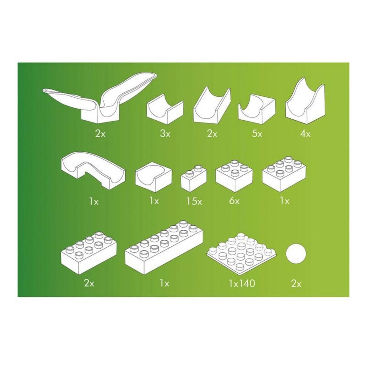 HUBELINO Hubelino Knikerbaan Extension Set Swing, 46dlg.