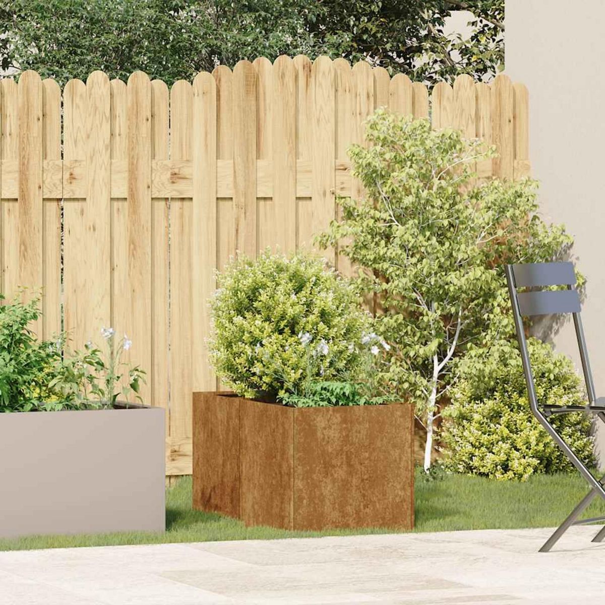 VIDAXL Jardiniere rouille 40x80x40 cm acier inoxydable