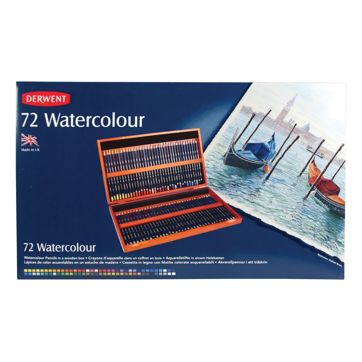 Derwent Crayon de couleur aquarellable Derwent WaterColour Coffret 72 pièces