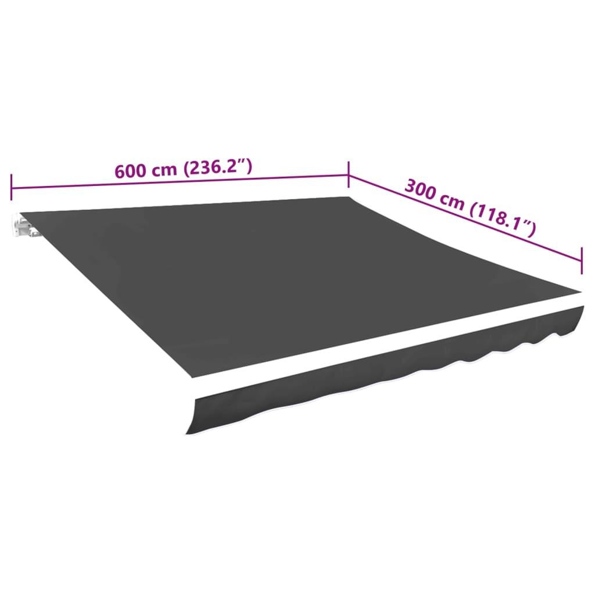 Voir la diapositive 6 : VIDAXL Toile d'auvent Anthracite 600x300 cm