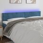 Voir la diapositive 1 : VIDAXL Tete de lit a LED Bleu fonce 200x5x78/88 cm Velours
