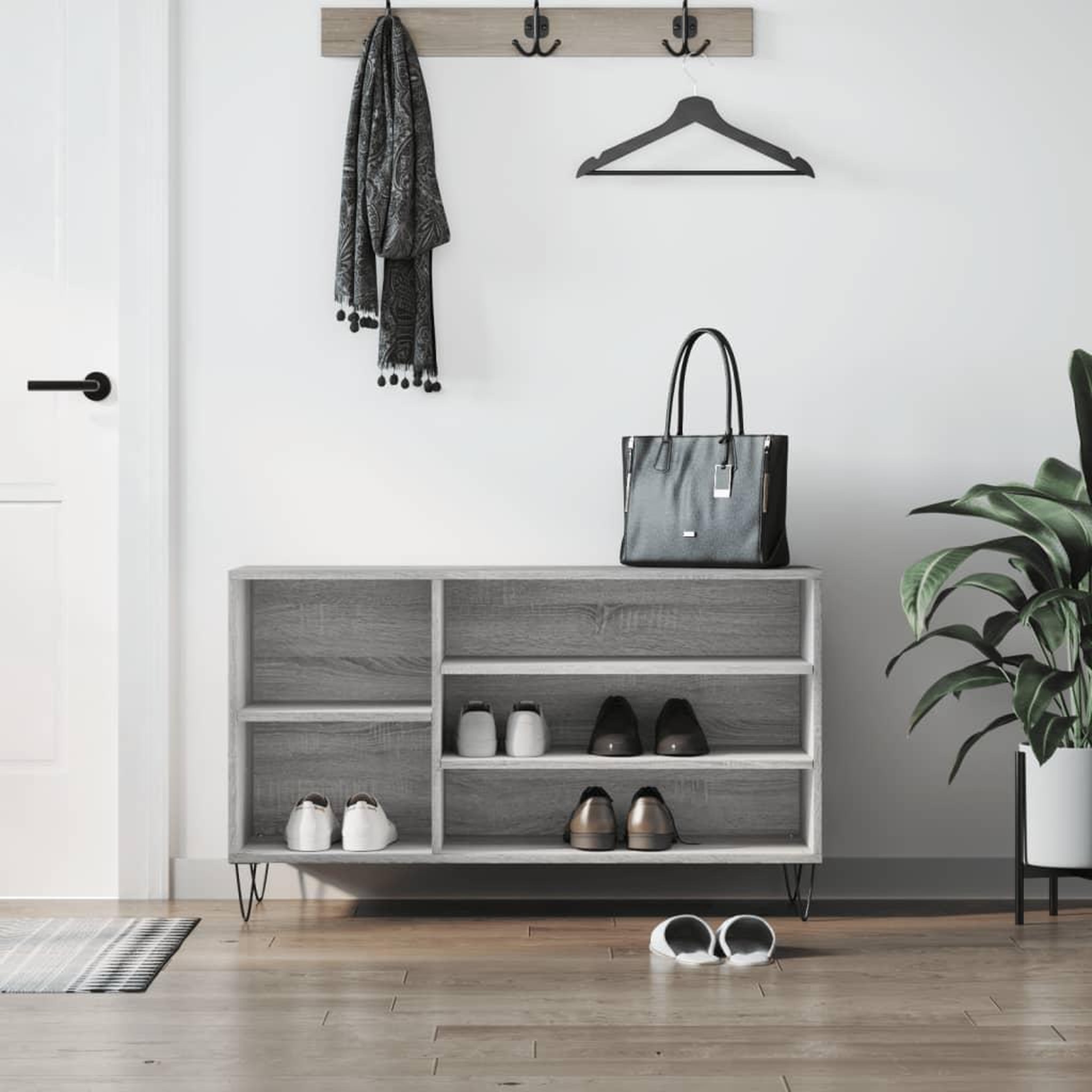 VIDAXL Armoire a chaussures Sonoma gris 102x36x60 cm Bois d'ingenierie
