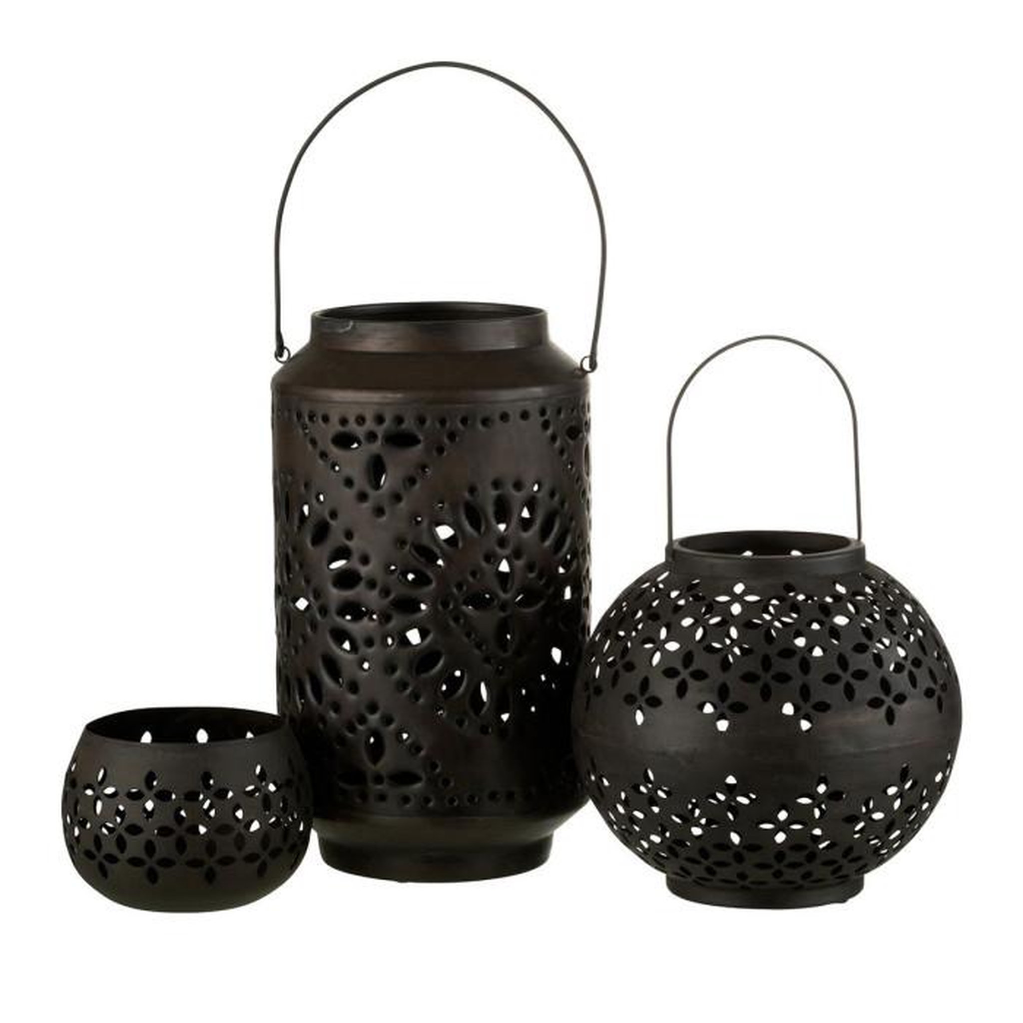 Voir la diapositive 3 : Paris Prix Lanterne Cylindrique Métal  Sévilla  45cm Noir Mat