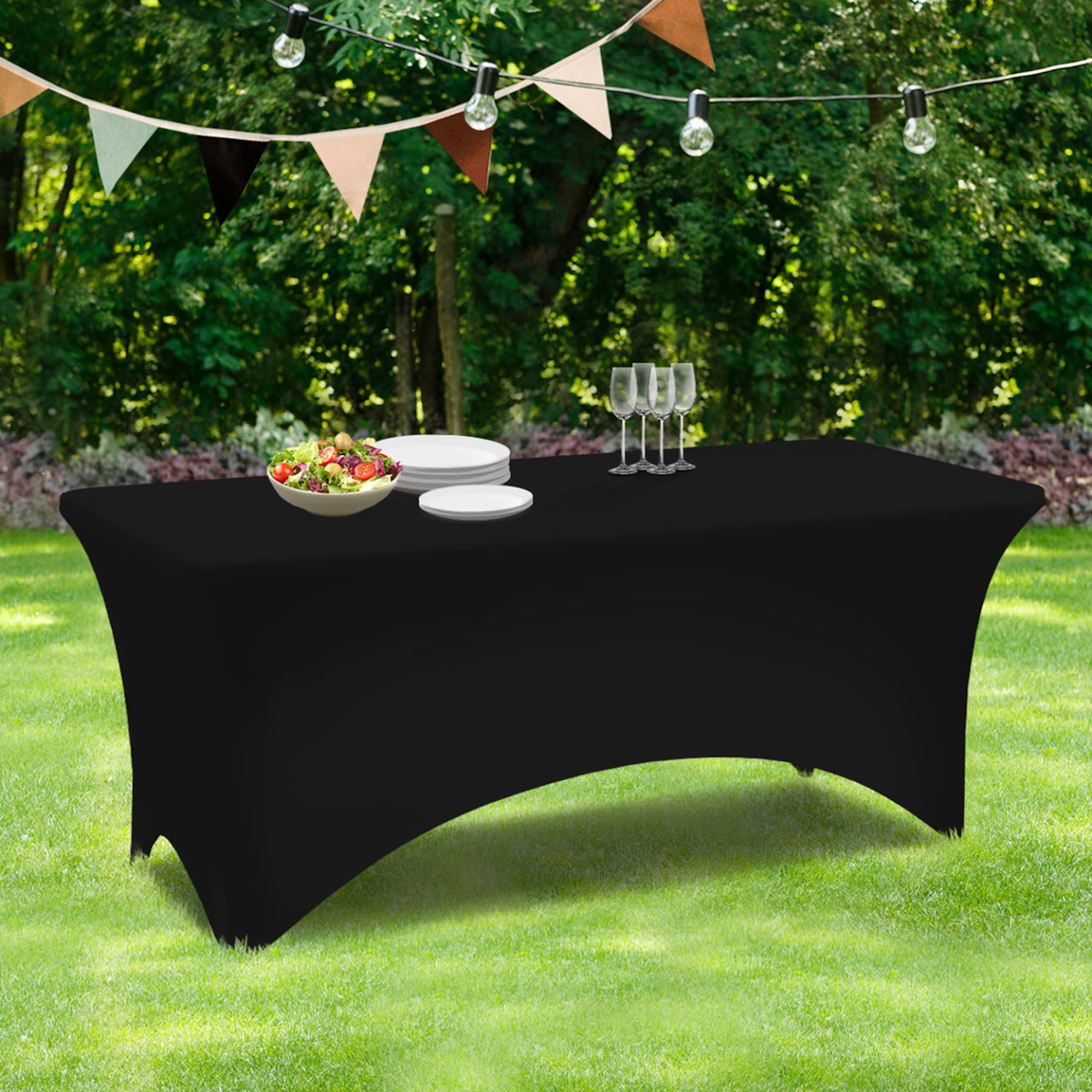 ID MARKET Housse noire pour table pliante 180 CM