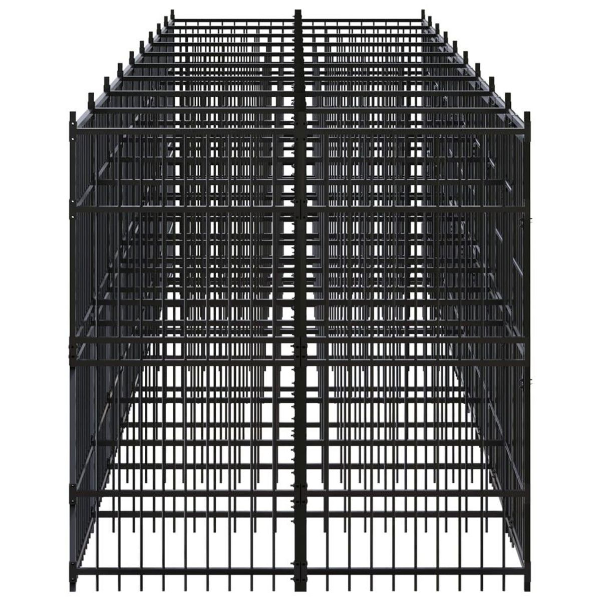 VIDAXL Chenil d'exterieur pour chiens Acier 16,59 m²