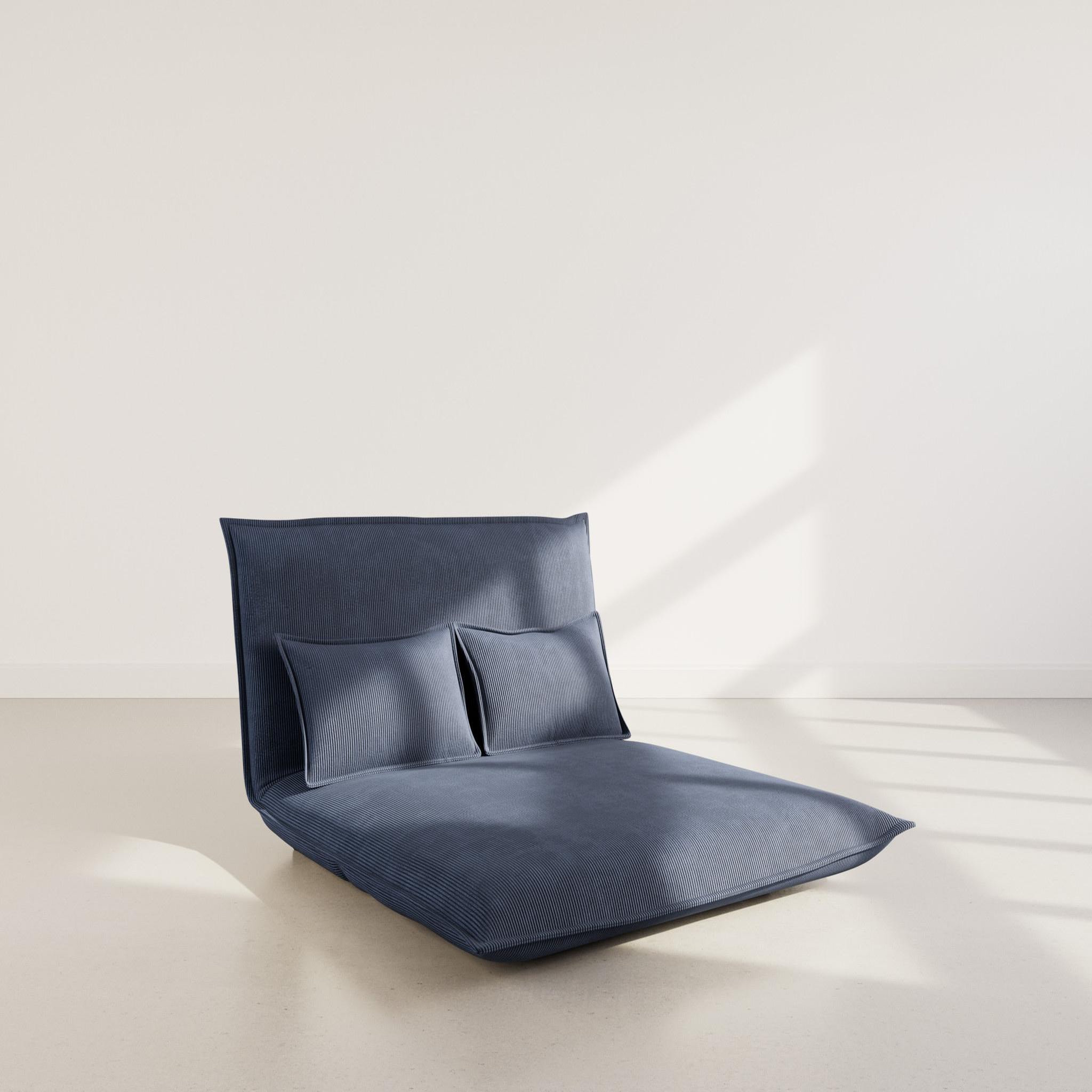 Voir la diapositive 2 : BEST MOBILIER Candice - banquette 2 places convertible clic-clac en velours côtelé