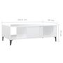 Voir la diapositive 6 : VIDAXL Table basse blanc brillant 103,5x60x35 cm bois d'ingenierie