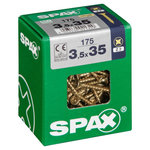 CENTRALE BRICO Lot de 175 vis acier tête fraisée pozidriv SPAX, Diam.3.5 mm x L.35 mm