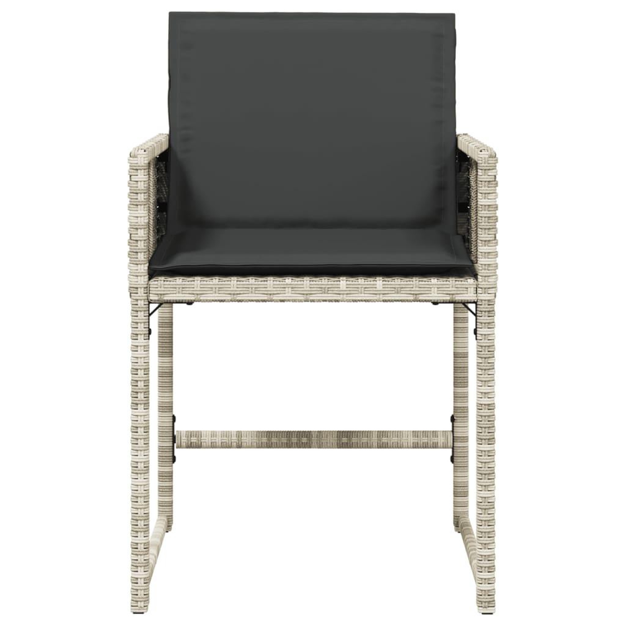 Voir la diapositive 5 : VIDAXL Chaises de jardin avec coussins lot de 4 gris clair poly rotin