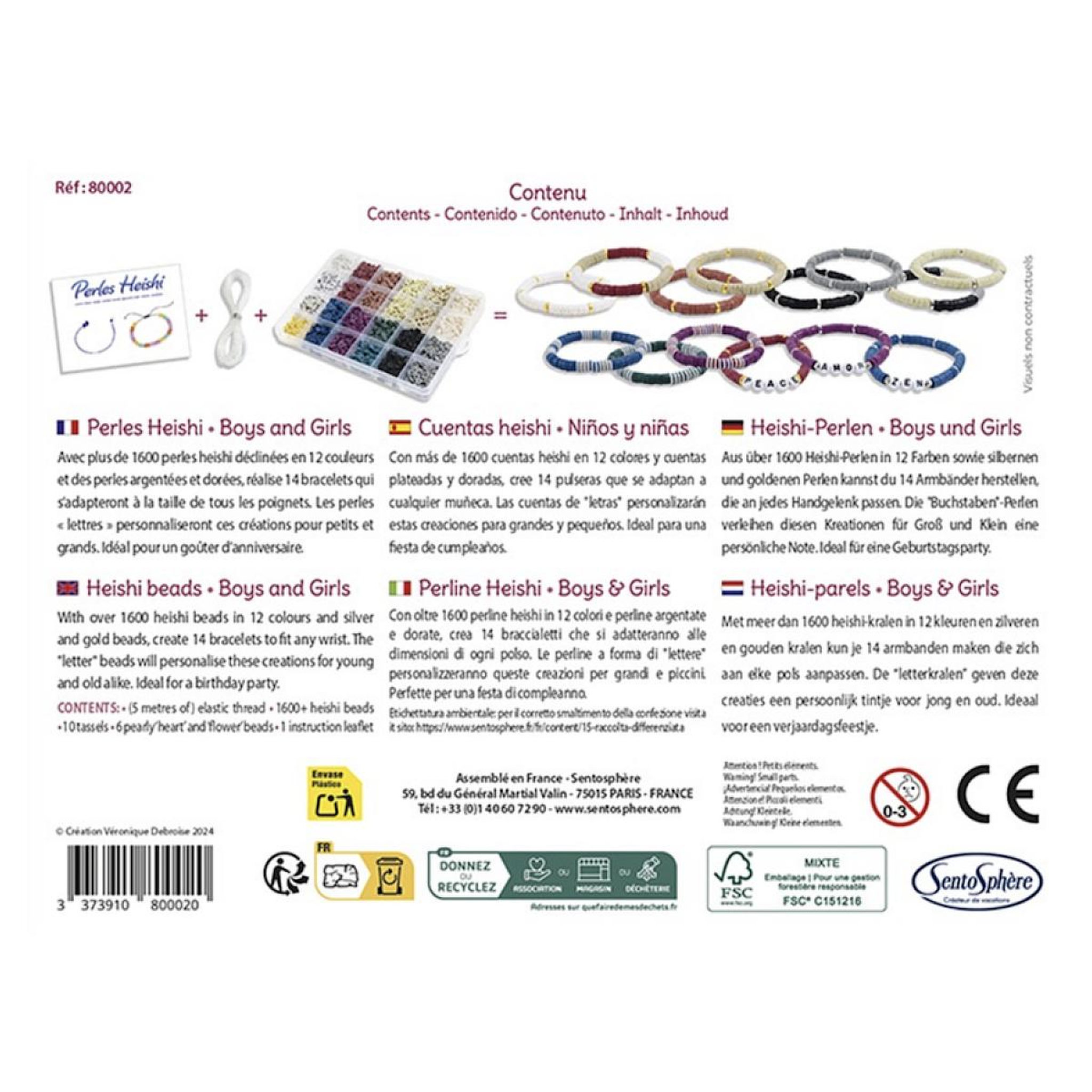 Voir la diapositive 3 : Sentosphere Coffret creatif - Perles Heishi boys and girls -