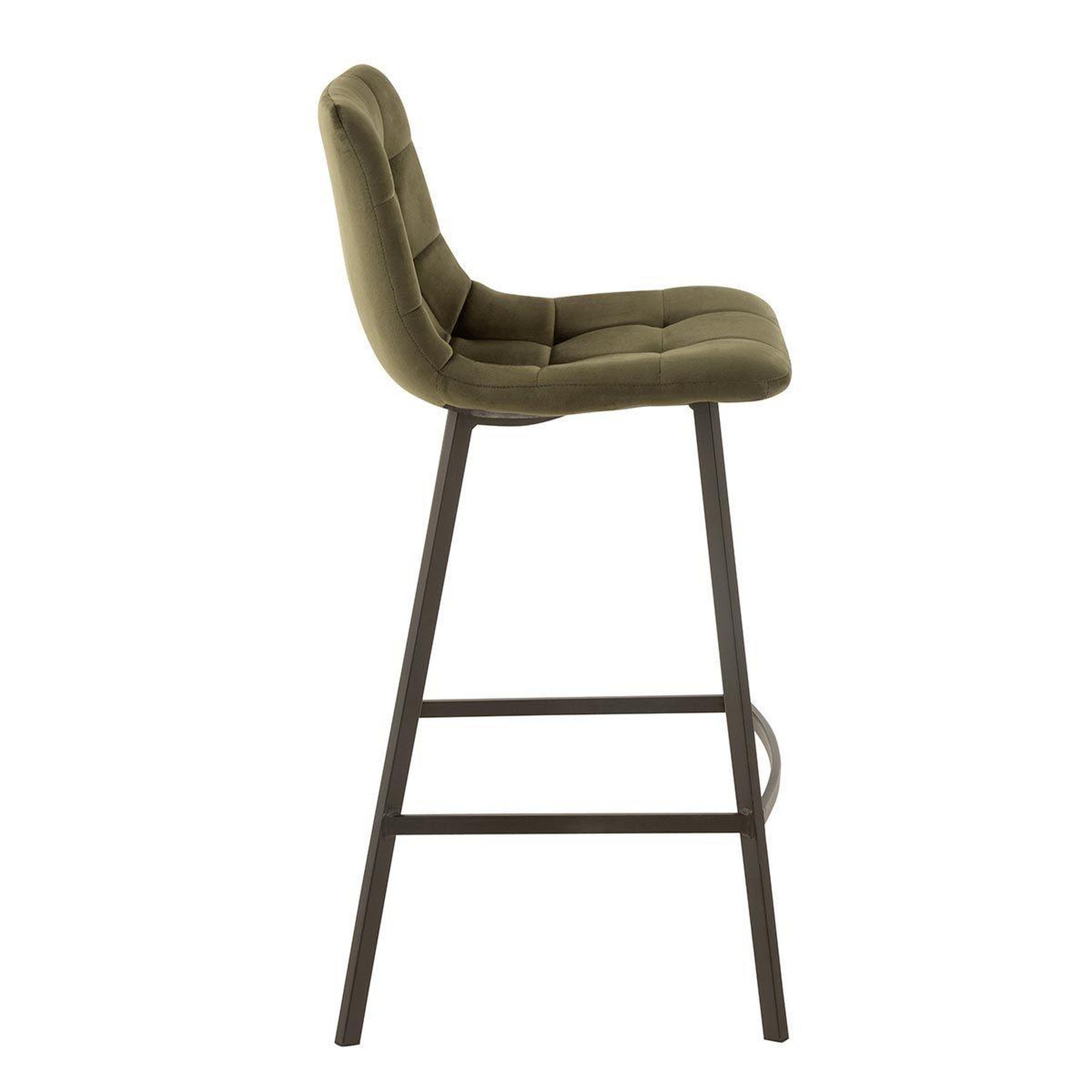 Voir la diapositive 3 : J-LINE Chaise de bar design  olivier  95cm vert foncé