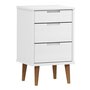 Voir la diapositive 2 : VIDAXL Table de chevet MOLDE Blanc 40x35x65 cm Bois de pin massif