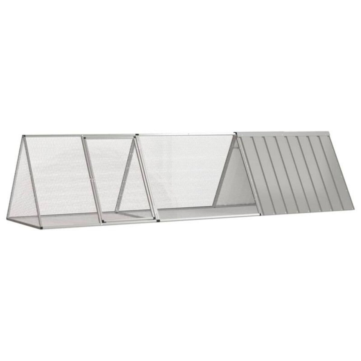 VIDAXL Cage pour lapin Gris 302,5x80,5x71 cm Acier galvanisé