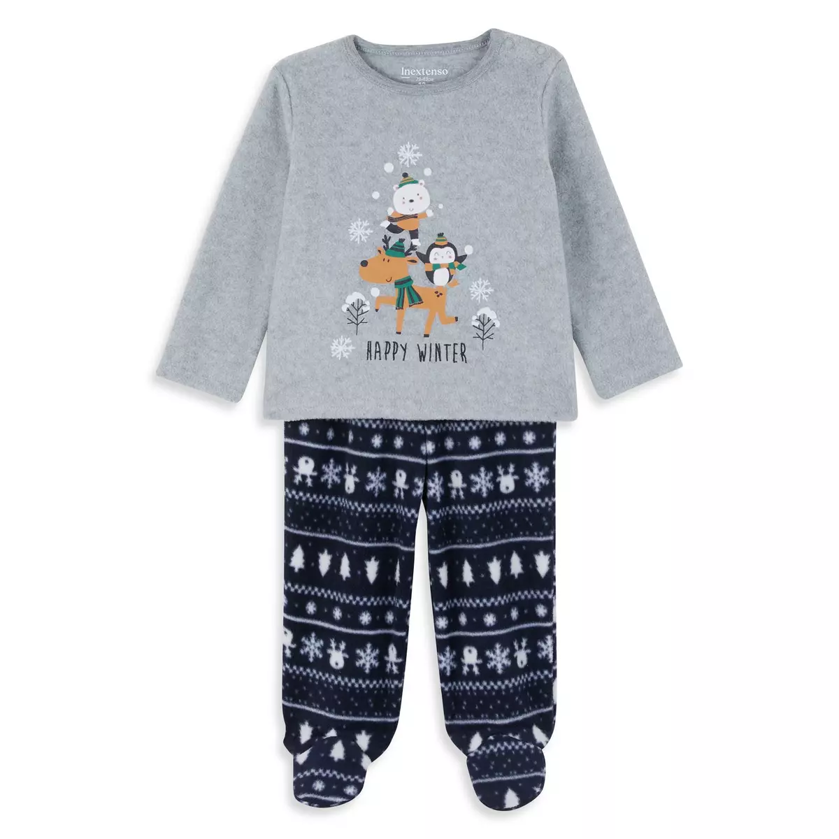 INEXTENSO Pyjama polaire de Noël renne bébé garçon 