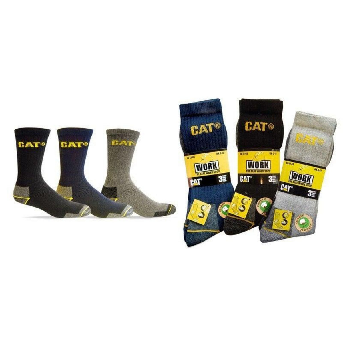 caterpillar Lot De 3 Paires De Chaussettes De Travail C-123, Gris Taille 41/45