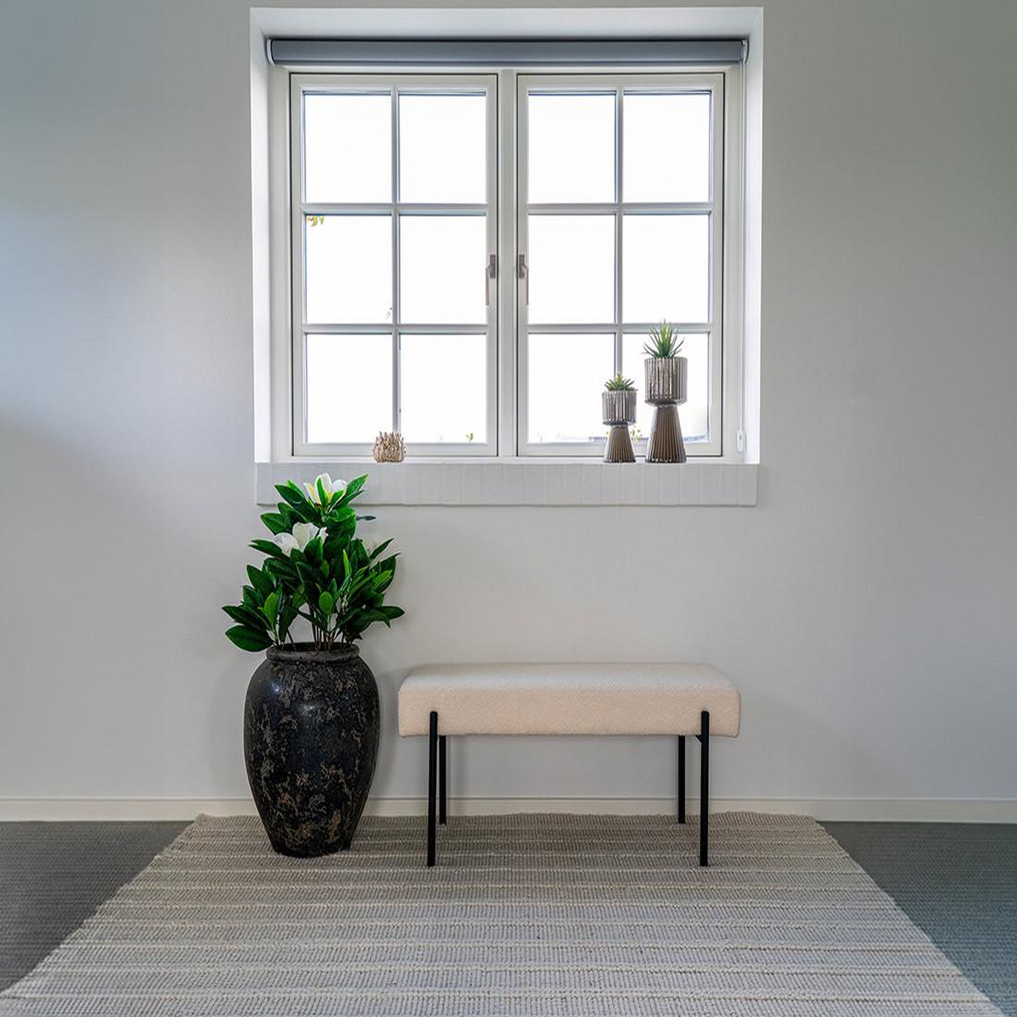 Voir la diapositive 3 : LISA DESIGN Romeo - banc - tissu bouclette - 100 cm